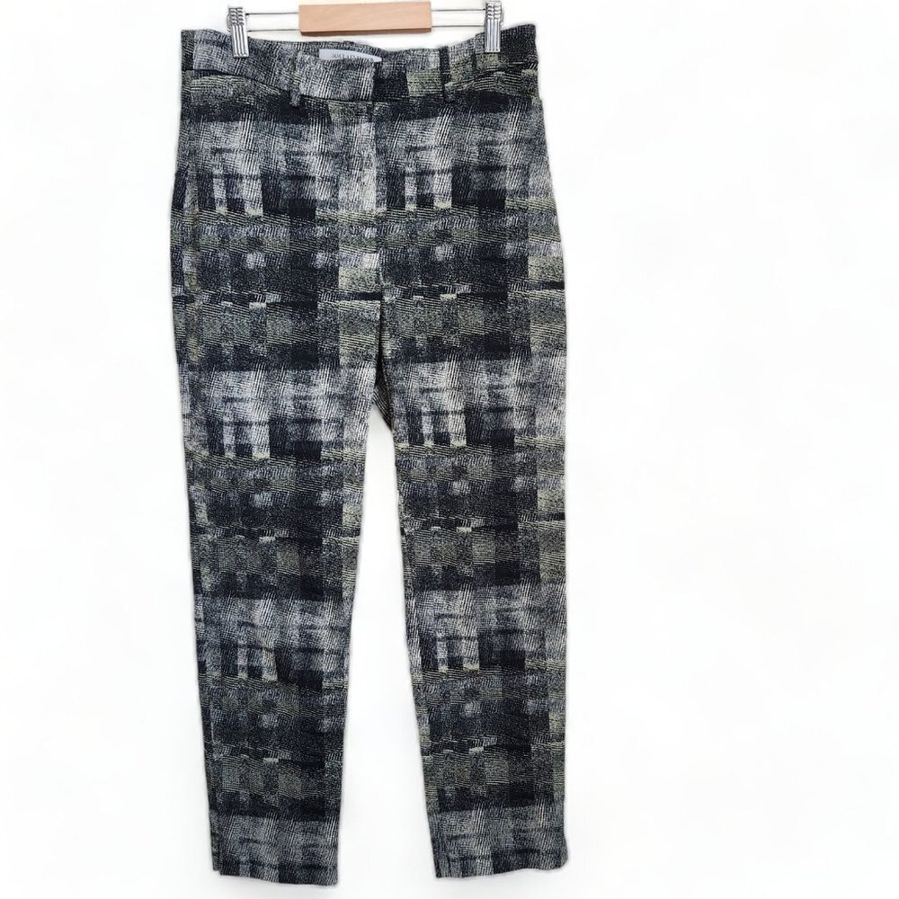 MM Lafleur Condesa Chino Pants sz 0 Jacquard Ankle Abstract Slim Dressy Stretchy